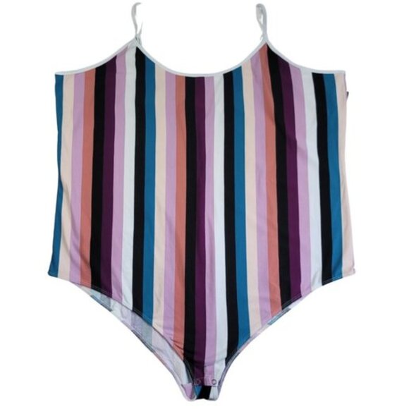 Torrid Foxy Scoop Neck Striped Cami Body Suit NWT - Picture 2 of 9